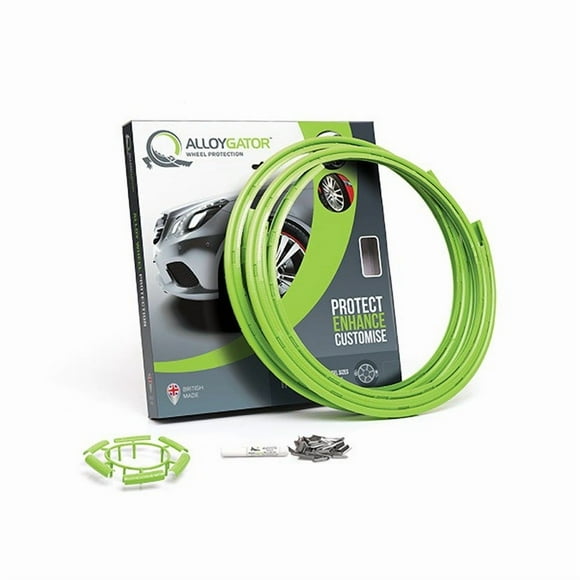 AlloyGator Wheel Protector K4GRNINT Inter Profile; For Use With 12 To 19 Inch Diameter Wheels; Green; Adhesive And Clip Attachment