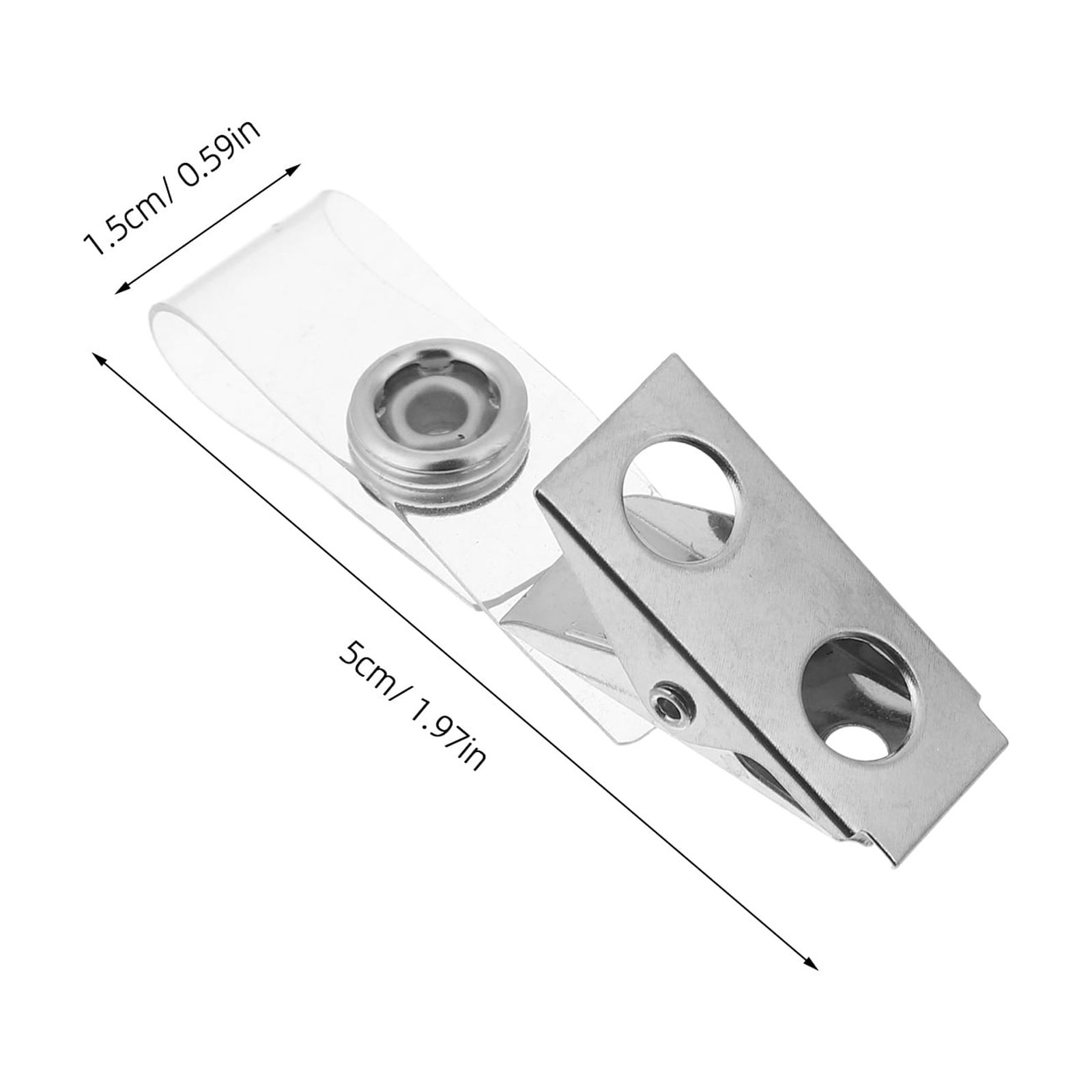 Raindrops 120Pcs Lightweight Vertical Id Badge Holder Silver with Strong Plastic Clip