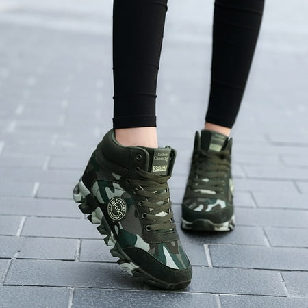 

Fashion Lady Camouflage Non-Slip Heightening Sneakers Casual Running Shoes