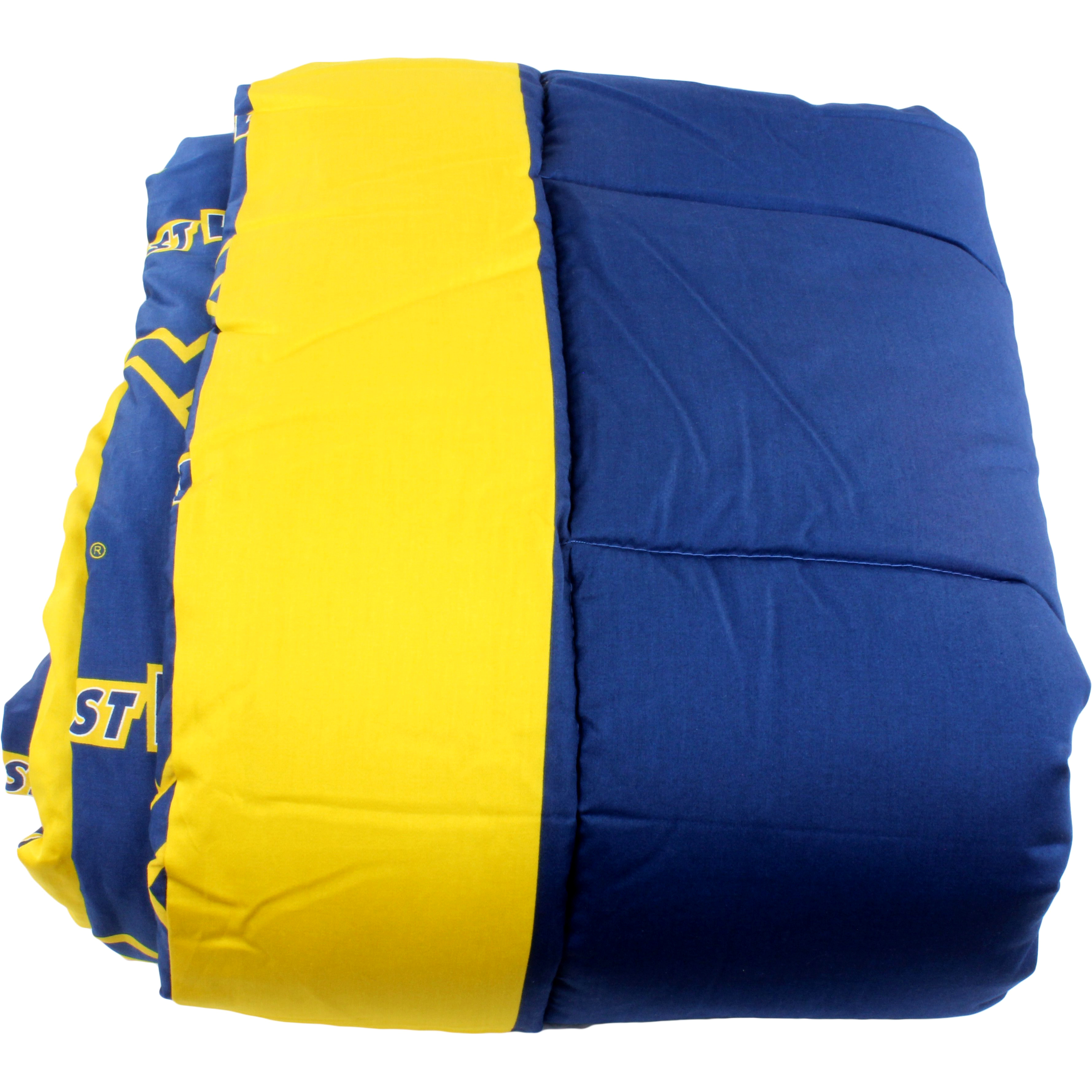West Virginia Mountaineers 3 Pc Reversible Cotton Comforter Set, 1 Comforter, 2 Shams, Queen