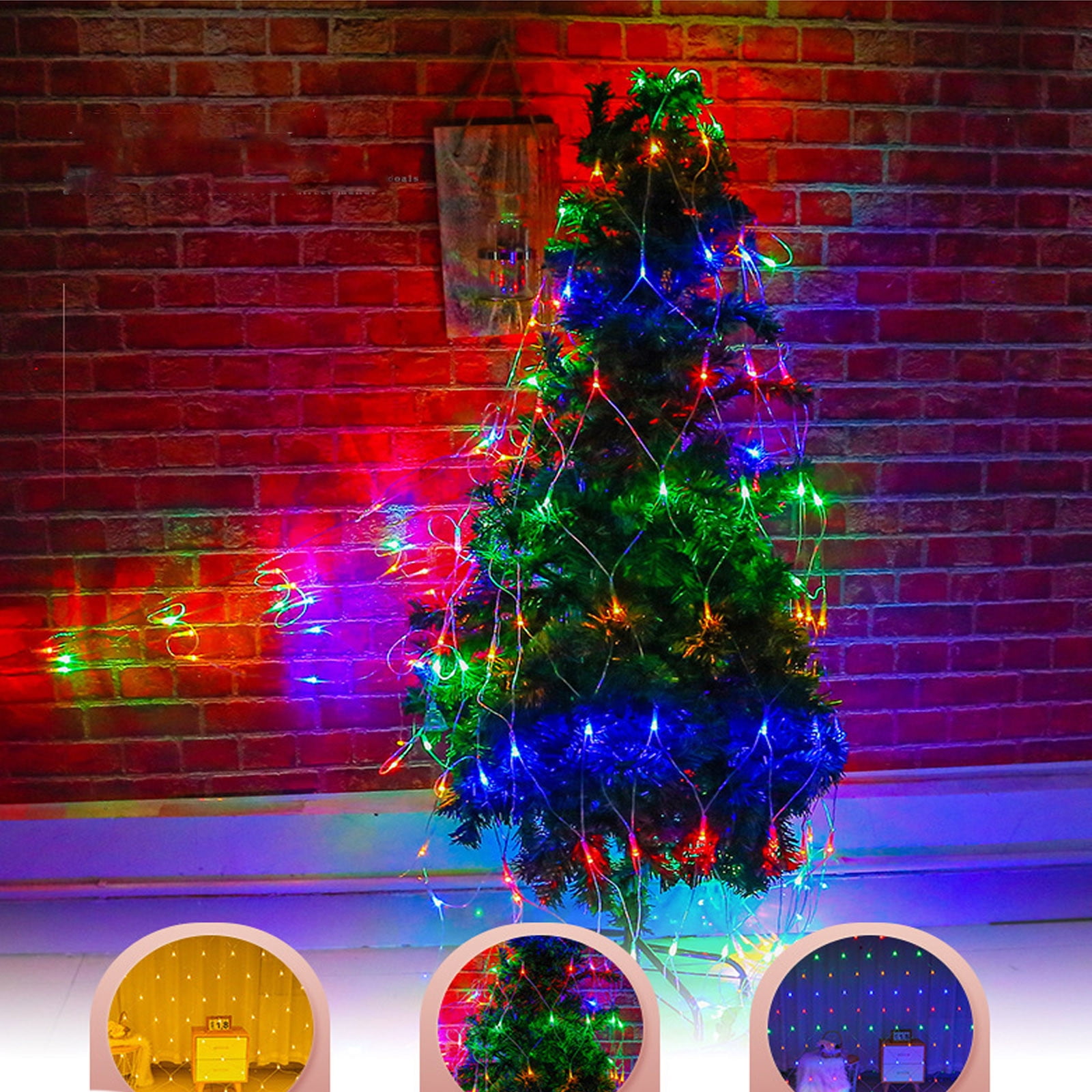 Tarmeek Christmas Net Lights 8 Modes No Need to Install Color Changing