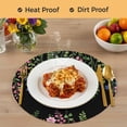 thumbnail image 4 of Spring Flowers Blossom Round 13 Inch Placemats Set of 4, Pastoral Farmhouse Botanical Black HeatResistant Non Slip Place Mats for Dining Table, Wipeable Braided Kitchen Table Mats for Housewarming, 4 of 9