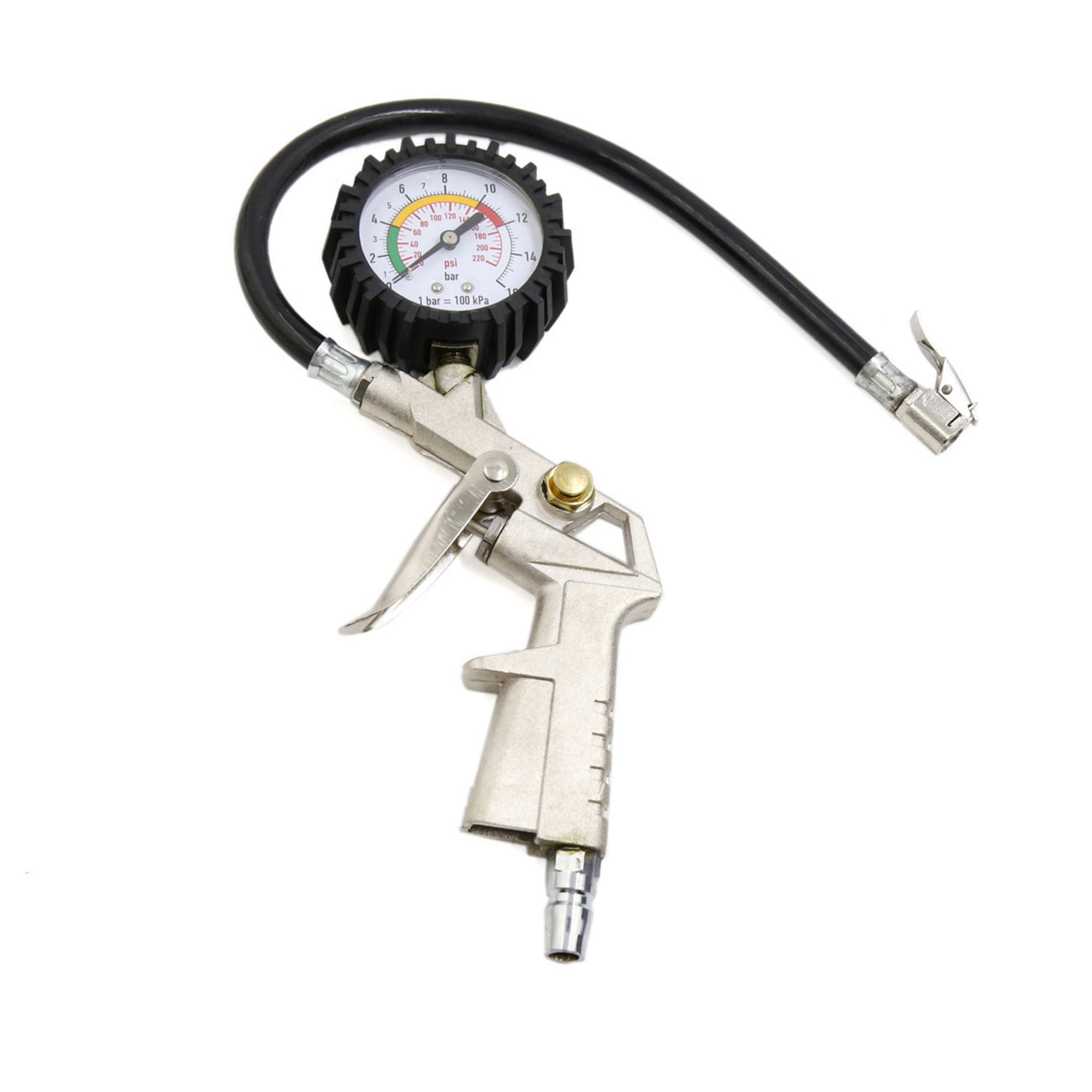 0220Psi Tire Tyre Inflator Gun Dial Precision Air Pressure Gauge for