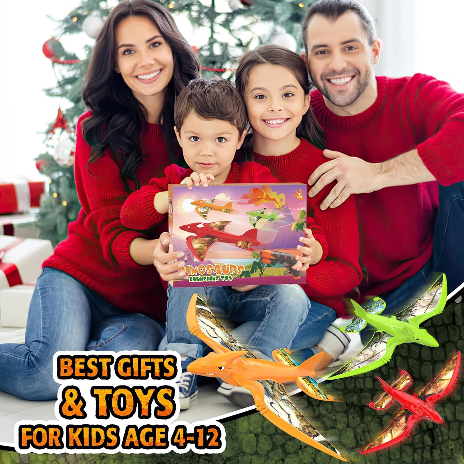 1 Pack Airplane Launcher Toy, 12.6" Foam Glider Led Plane, 2 Flight Mode Catapult Plane for Kids Outdoor Sport Flying Toys Gifts for 4 5 6 7 8 9 10 12 Year Old Boys Girls
