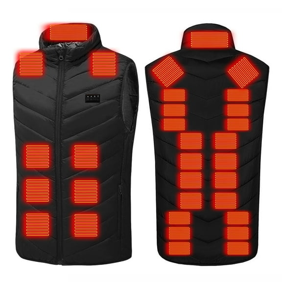 Mgmyaa Unisex Plus Size Heated Vest with 31 Heating Zones 3 Temperature Settings USB Powered Winter Sleeveless Coat for Women and Men
