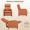 thumbnail image 4 of Yaheetech Adjustable PU Leather Recliner Chair with Pocket Spring, Tan, 4 of 8