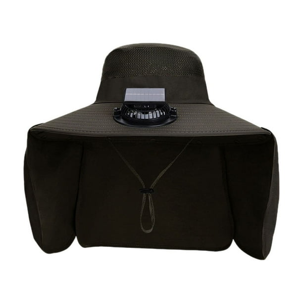 Yhmxh Utensilios de cocina Gorra de pescador solar recargable con protección solar para el cuello, ala ancha, para pesca al aire libre, montañismo, secado rápido, impermeable Muebles para cocina