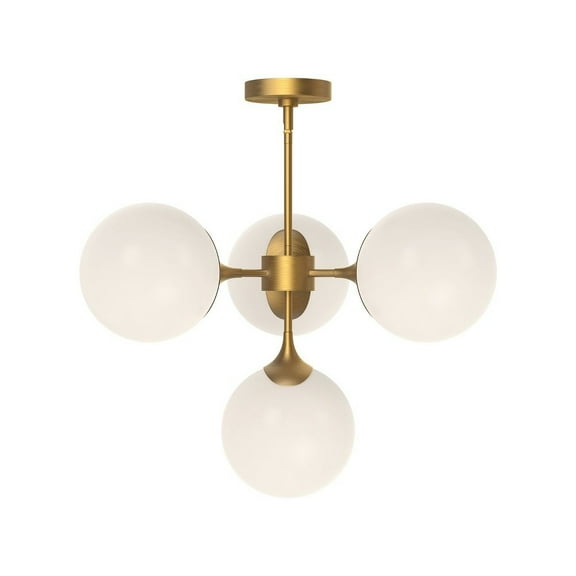 CH505426AGOP-Alora Lighting-Nouveau - 4 Light Chandelier-17.13 Inches Tall and 26 Inches Wide-Aged Gold Finish