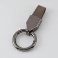 thumbnail image 1 of Llavero de piel de vaca esmerilada con colgante de metal para coche, llavero de cuero de color liso, 1 of 6