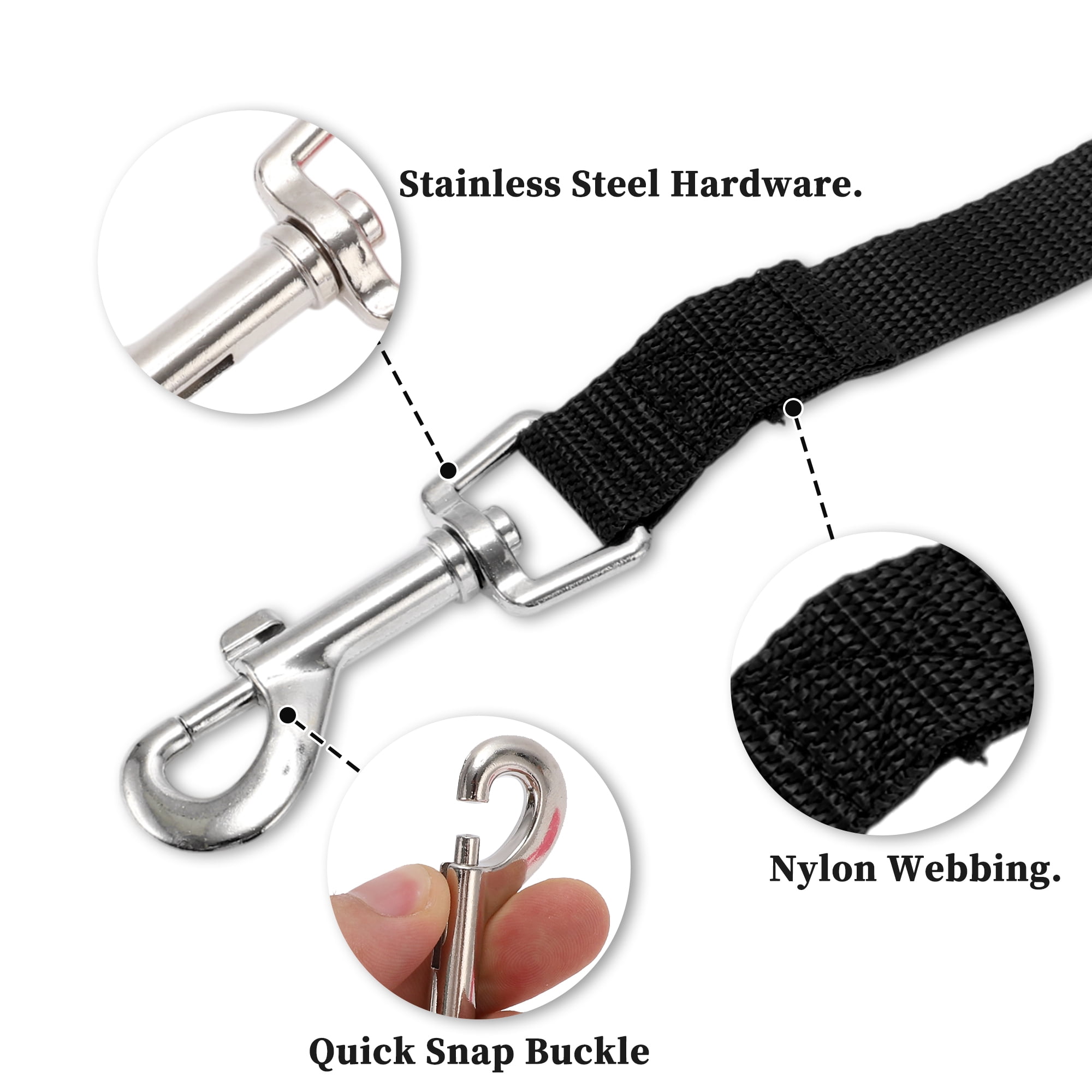 Unique Bargains Training Long Puppy Leashes with Foam Handle 19.7ft Black