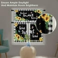 thumbnail image 4 of Sunflower Kitchen Curtains Farmhouse Window Curtains Valance and Tier Set 36 Inch, Black White Buffalo Plaid Rod Pocket Short Tier Curtain, Home Sweet Home Small Curtains for Kitchen Decor, 4 of 6