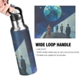 thumbnail image 4 of Yayeee 20oz Double Wall Stainless Steel Water Bottle with Flip Straw, Blue Planet, 4 of 7