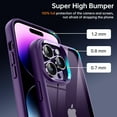 thumbnail image 2 of Shockproof Clear Case for iPhone 14 Pro Max, [Not Yellowing] [10FT Military Drop Protection] Hard Clear Back Four Corner Airbags Drop Protection Phone Cover, 6.7 inch, Deep Purple, 2 of 14