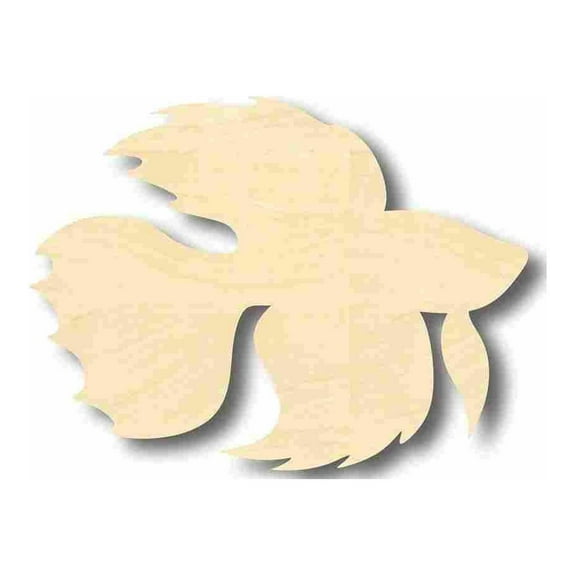 Unfinished Wood Beta Fish Pet Shape - Ocean - Aquarium - Craft - up to 46" DIY 4" / 1/4"