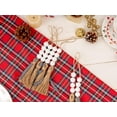 thumbnail image 6 of Dalrosia Wood Beads Christmas Tree Ornaments Xmas Farmhouse Decor Hanging Wooden Beads with Plaid Tassel for Home Holiday Hanging Decorations Rustic Country, 6 of 6