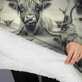 thumbnail image 3 of Oversized Wearable Blanket Hoodie,Gray Highland Cow Layer Pattern Sherpa Blanket Hoodie with Super Pockets,Super Warm Fuzzy Pullover for Women & Men, 3 of 6