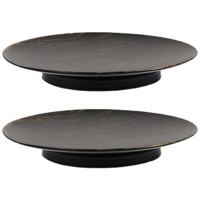 2 portavelas de placa de hierro, candelabros de metal, base de pedestal para velas
