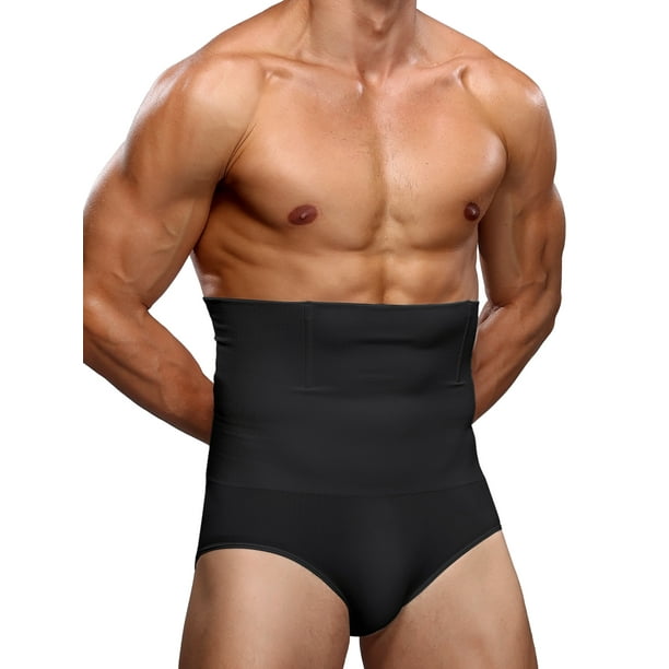 Mens High Waisted Underwear Firm Tummy Shaping Compression Back Support