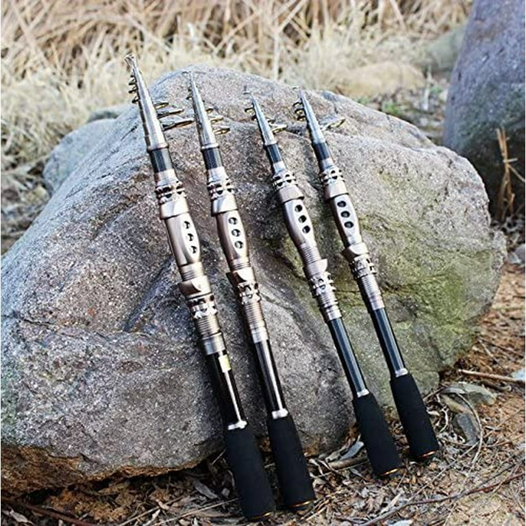 PLUSINNO Fishing Rod and Reel Combos Carbon Fiber Telescopic Fishing Pole with Reel Combo Sea Saltwater Freshwater Kit Fishing Rod Kit