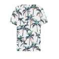 thumbnail image 5 of Kctiaxy White Hawaiian Shirts for Women V-Neck Button Collar Short Sleeve Shirts Fashion Beach Floral Summer Tops Casual Pullover Blouse L, 5 of 6