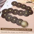thumbnail image 2 of Women's Boho Disc Belt Western Leather Belt Vintage Concho Waist Belt for Dress Jeans, 2 of 7