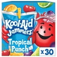 thumbnail image 4 of (3 pack) Kool-Aid Jammers Artificially Flavored Drink, 30 Pouches, for School Lunches and On-the-Go Hydration, Tropical Punch Artificially Flavored, Excellent Source of Vitamin C, 6 fl oz, 4 of 17