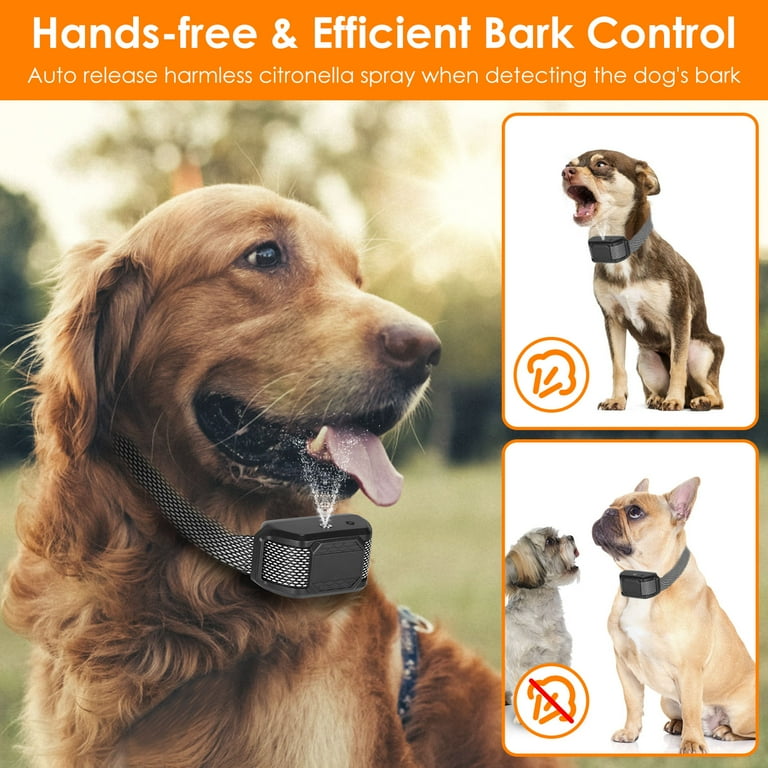 No Electric Shocks Spray Bark Collar Citronella Dog Bark Device IP65 Waterproof for All Dogs Black