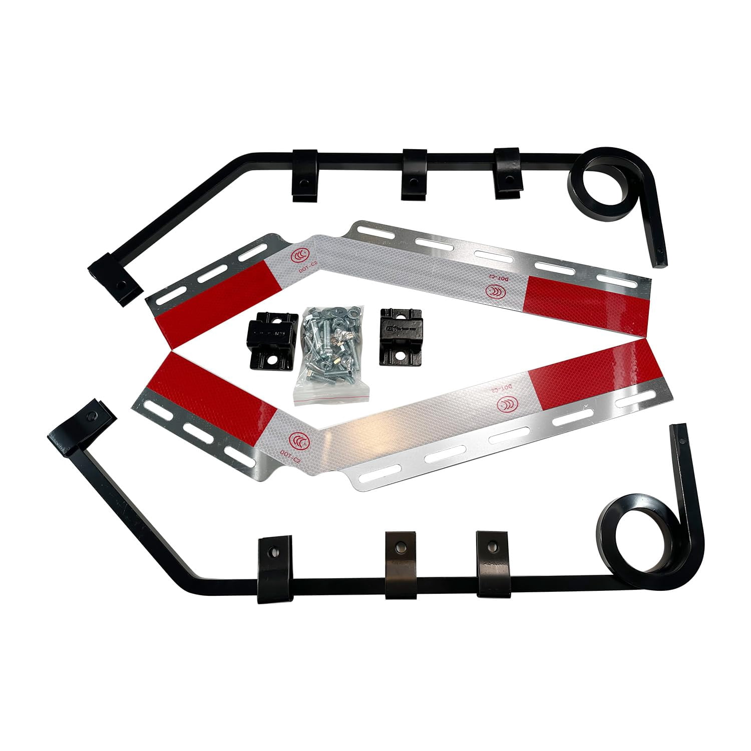 BST BSSP Semi Truck Angled Bar Type Mud Flap Hangers Complete Kit for Left& Right Side,30" Length Square Steel 1 Coil Damping Spring - Angled Mud Flap Hanger Universal Fit Semi Trucks Trucks, Trailers