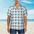 thumbnail image 4 of Lsque Tulips Flowers pattern Hawaiian Shirt for Men, Unisex Summer Beach Casual Short Sleeve Button Down Shirts-Small, 4 of 9