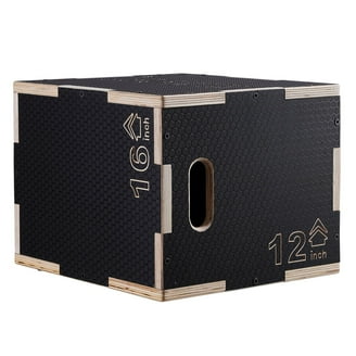 Yes4All 8 in Stackable Wooden Plyo Box, with Anti-Slip Surface for