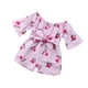 thumbnail image 1 of Sonducket Pelele con estampado de flores para niñas pequeñas, mono, traje de verano, ropa de 6 a 12 meses conjuntos de ropa Rosa roja 80cm, 1 of 1