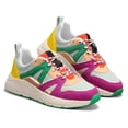 thumbnail image 2 of LUCKY STEP Chunky Colorful Sneakers Fashion Walking Tennis Travel Shoes,Fuchsia/Green,Womens, 2 of 6