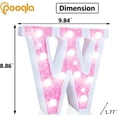 thumbnail image 4 of Luces LED con letras en forma de marquesina Pooqla, purpurina rosa, funcionan con pilas, 4 of 6