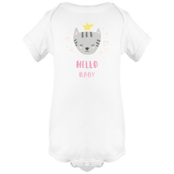 Hello Baby Cute Cat Bodysuit Infant -Image by Shutterstock, 6 Months