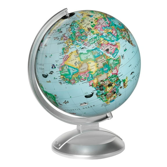 Replogle 10"/254mm Educational Interactive AR Illuminated World STEM Globe App For Kids, LED Table Night Bedside Light Birthday School Thanksgiving Ideal Gift for Boys & Girls