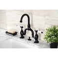 thumbnail image 2 of Kingston Brass KS7990BPL Bel-Air Bridge Solid Matte Black Brass Bathroom Faucet with Matching Pop-up Drain, 2 of 7