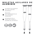 thumbnail image 1 of Muletas Axilares Ajustables Hermed de Aluminio Chica 1.37m a 1.57m MCH-01, 1 of 9