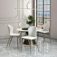 thumbnail image 4 of LeisureMod Mosaic Collection Modern Dining Chair in Coconut White Fabric - Set of 2, 4 of 12