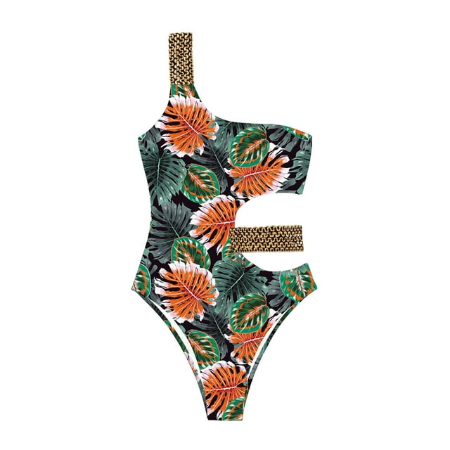 Aayomet Maillots de Bain pour Femmes une Pièce Torsadée devant Maillots de Bain Contrôle du Ventre Maillot de Bain Rétro Inspiré Monokini, Orange G