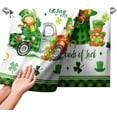 thumbnail image 7 of St. Patrick's Day Kitchen Towel Watercolor Shamrock Clover Truck Dish Towel Green Plaid Home Decor Hand Towel Gnome with Hat Bathroom Towels for Cooking Cleaning Wipes, 14.4x28.3 Inch, 2 Pcs, 7 of 7
