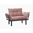 thumbnail image 3 of Metal Futon Love Seat, Pink, 49in Depth X 24in Width 35in Height, 30lb Weight Seat In Pink Metal, Depth, Width, Product, 3 of 3