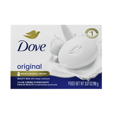 Dove Beauty Bar Original Gentle Skin Cleanser More Moisturizing Than Bar Soap, 3.17 oz