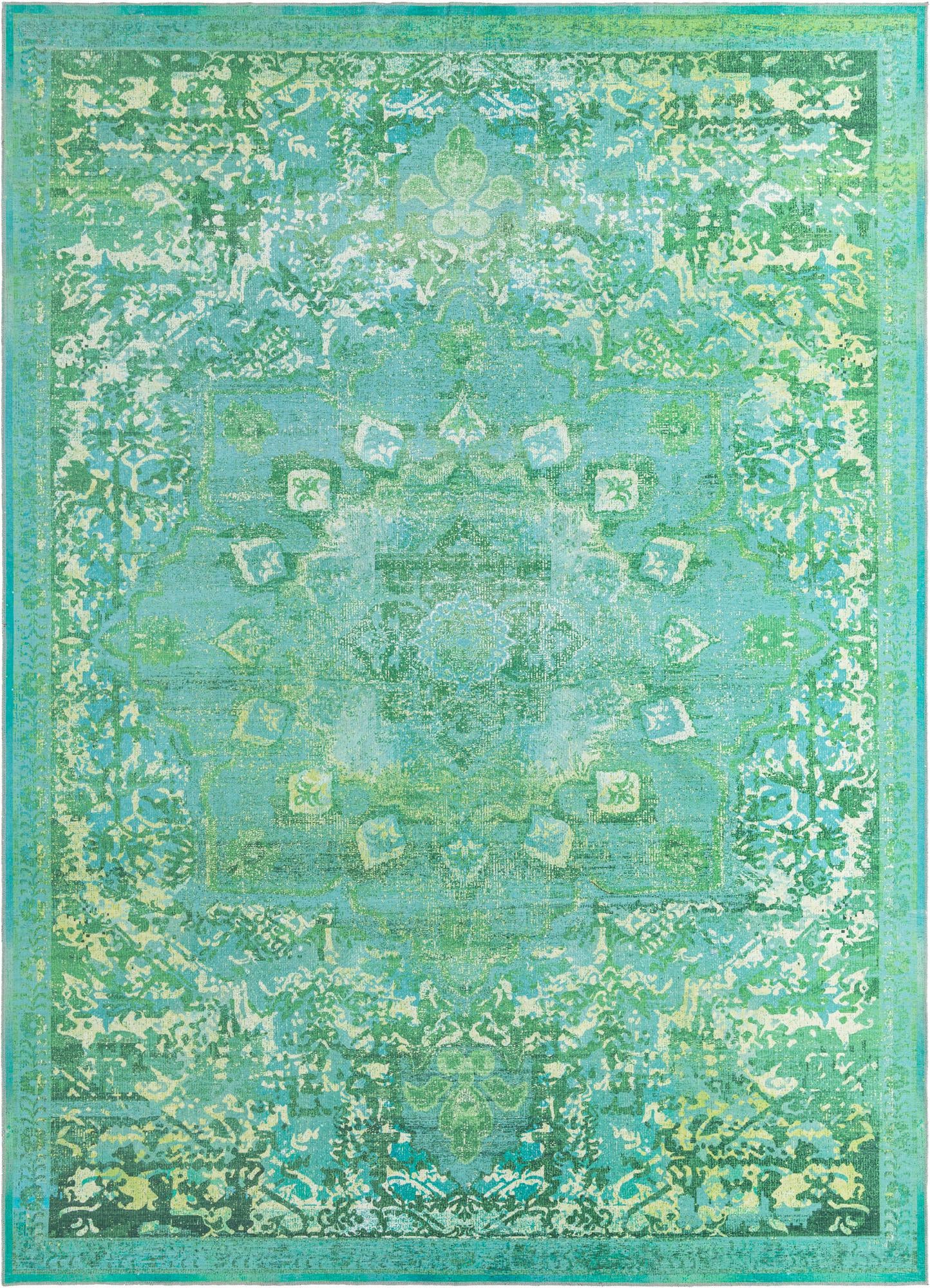Francesca Collection Washable Rug 10' x 14' Spring Green