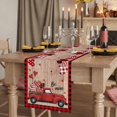 thumbnail image 2 of Table Runners 120 Inches Long Dress Scarves, Red Valentine's Day Farmhouse Coffee/Dining/Kitchen Table Runner for Living Room, Truck Plaid Love Heart Wooden 13x120 Inch, 2 of 9