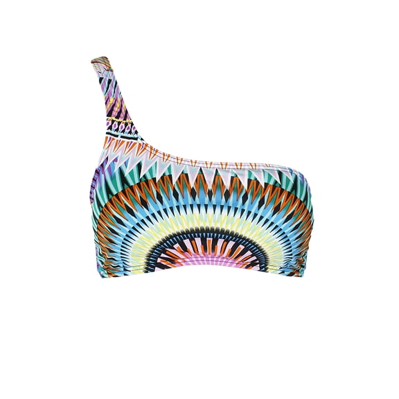 Bar lll Women Sunburst One Shoulder Bandeau Bikini Top Swimsuit Size L MSRP $48