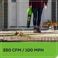 thumbnail image 4 of Greenworks 40V (100 MPH / 350 CFM / 75+ Compatible Tools) Cordless Axial Leaf Blower, 2.0Ah Battery and Charger Included, 4 of 9