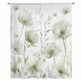 thumbnail image 2 of Sage Green Spring Floral Sheer Curtains 45 Inches Long, Summer Botanical Watercolor Vintage Light Filering Curtains, Breathable Simi Curtain Privacy Drapes for Kitchen Bathroom Small Window Treatment, 2 of 9