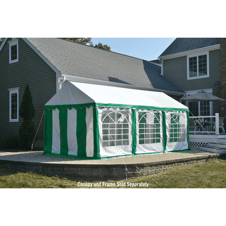 Enclosure Kit with Windows for Party Tent 10' x 20'3m x 6m, GreenWhite (Frame and Cover Not Included)