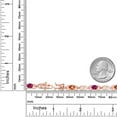 thumbnail image 6 of Gem Stone King 18K Rose Gold Plated Silver Orange Sapphire and Red Created Ruby and Lab Grown Diamond Bracelet for Women | 4.21 Cttw | Gemstone September Birthstone | Oval 6X4MM | Length 7.25 inches, 6 of 6