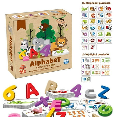 pitrice Children 3D Alphanumeric Matching Card Kids Preschool Learning ...